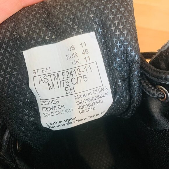 BRAND NEW MENS DICKIES BLACK LEATHER WATERPROOF SHOES SAFETY STEEL TOE CAP BOOTS - Picture 8 of 9